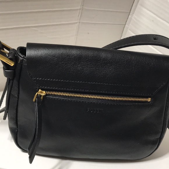Fossil leather crossbody bag with adjustable strap and aged bronze hardwa. NWOT - Picture 5 of 10